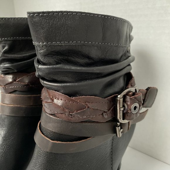 PIKOLINOS Black Leather with brown trim. Booties In Size 41 - Picture 8 of 8